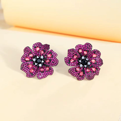 Red Flower Earrings