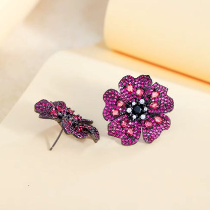 Red Flower Earrings