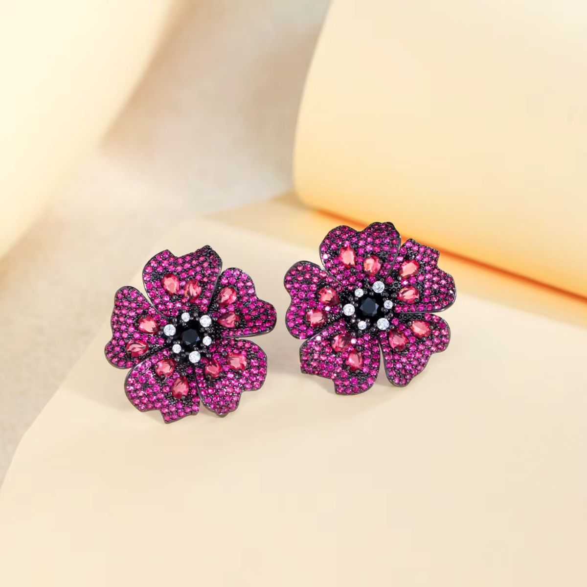 Red Flower Earrings