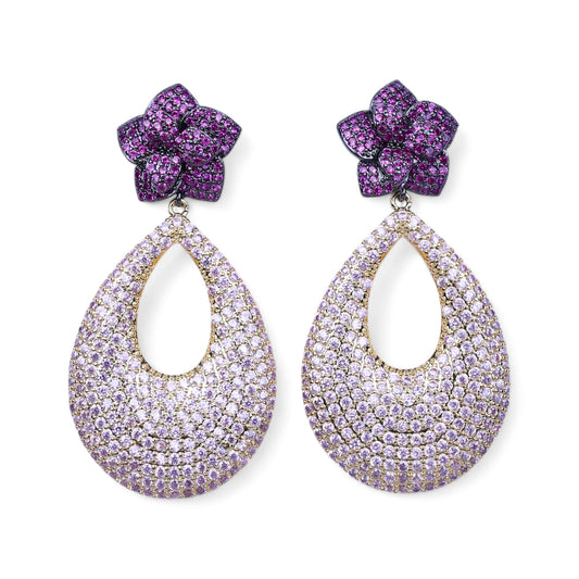 Rose Flower Drop Earrings