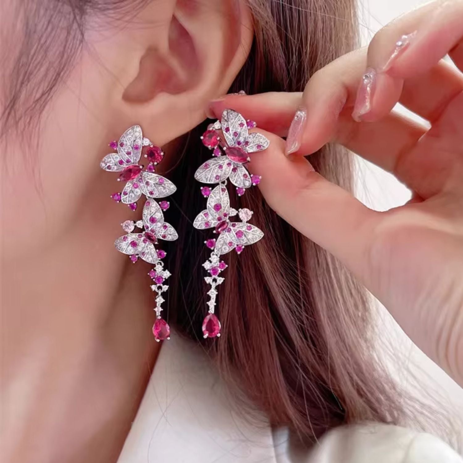 Rosé Papillon Earrings