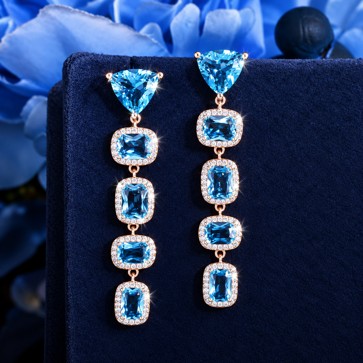 Aqua Lumière Drop Earrings