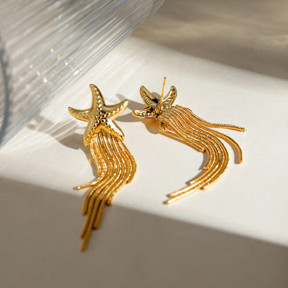 Starfish Chain Earrings