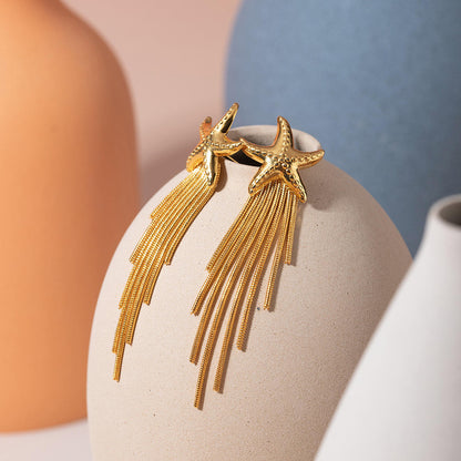 Starfish Chain Earrings