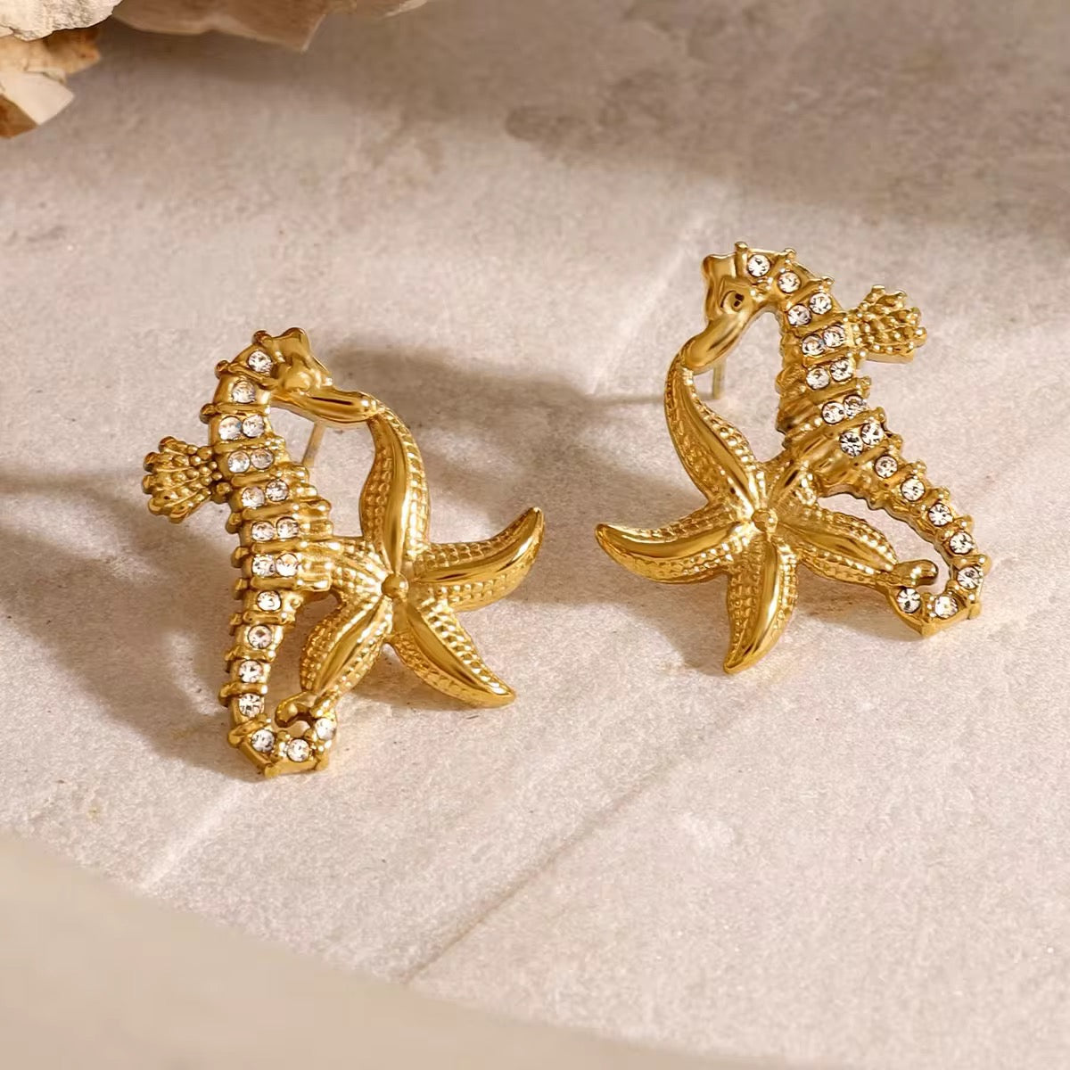 Starry Seahorse Studs