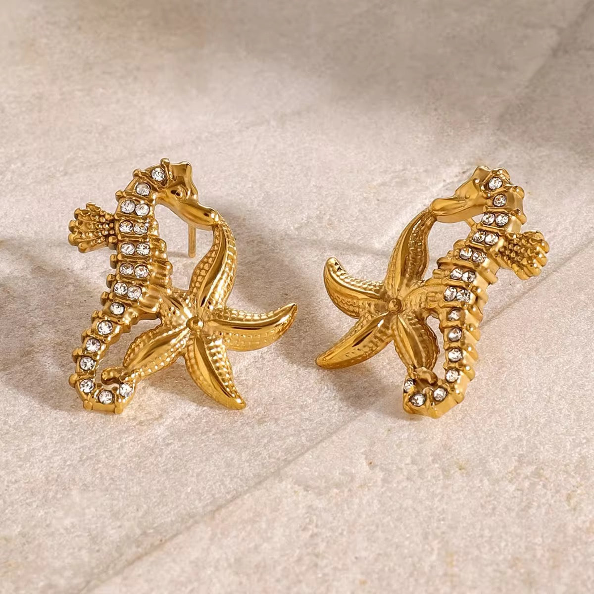 Starry Seahorse Studs