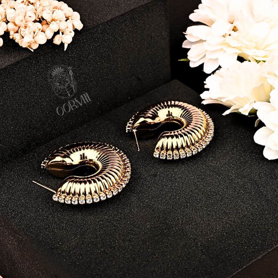 Twinkle Gold Hoops Earrings