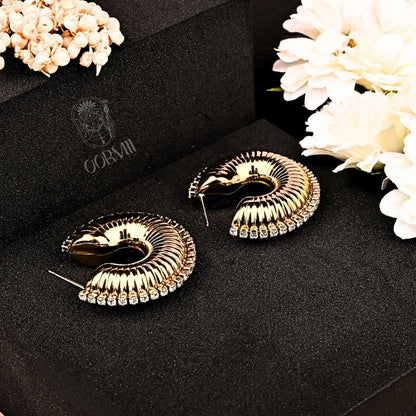 Twinkle Gold Hoops Earrings
